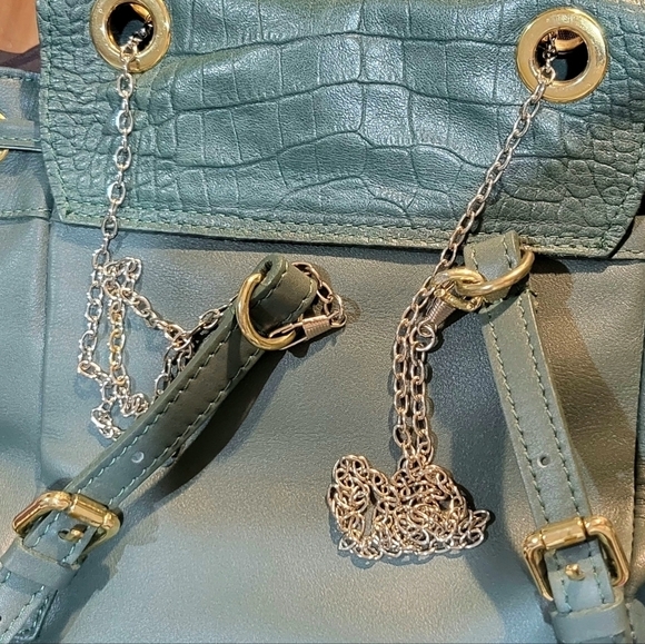 Valentina mini Green Leather backpack - Picture 7 of 14